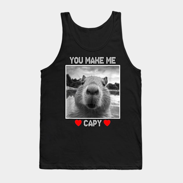 You Make Me Capy Happy valentine's day Capybara Tank Top by Drawings Star